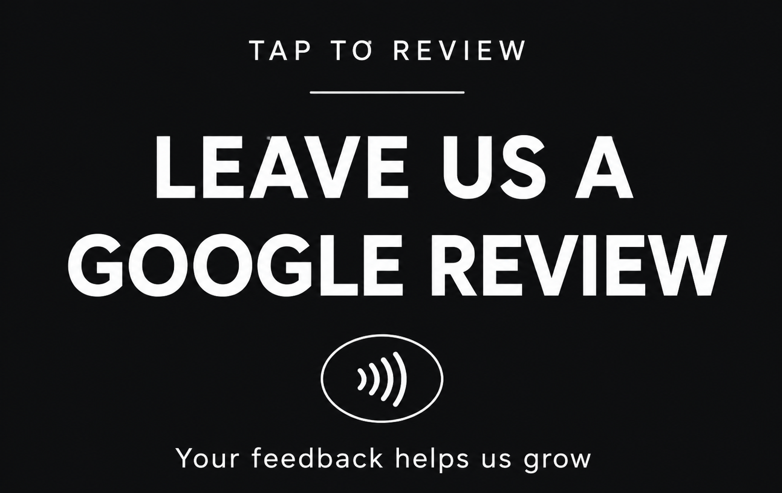 Tap to review card - front design